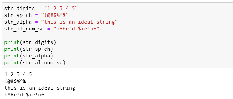 different types of string combinations